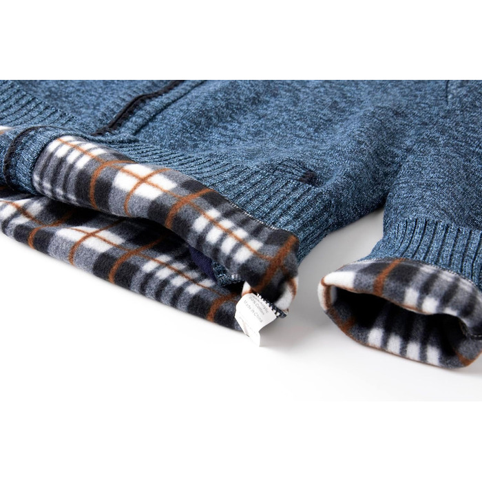 Чоловічий кардиган з флісовою підкладкою: стильна в'язана куртка, спортивна куртка, зимова куртка C-dunkegrau (L, C-blau)