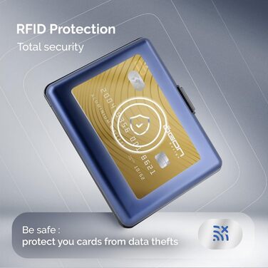 Гаманець ÖGON DESIGNS Smart Case Big Stockholm з алюмінію, велика місткість, RFID захист, Navy Blue