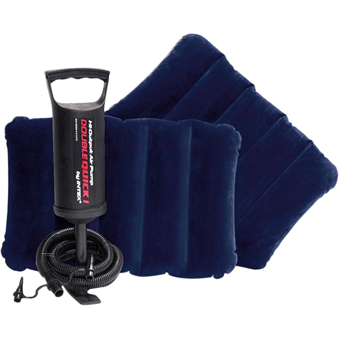 Надувний матрац Intex 64765, кольоровий, 203 x 152 x 25 см (комплект з подушкою)