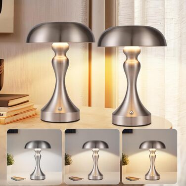 Бездротова настільна лампа Nicke - LED торшер з торканням, регульоване освітлення, USB зарядка, вінтажний дизайн, для спальні та вітальні