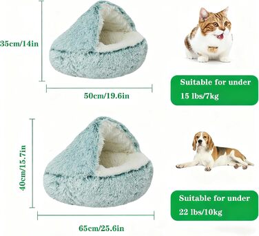 М'яке ліжко для собак та котів у формі мушлі, тепле, зручне, миється, 65x65 см (зелене)