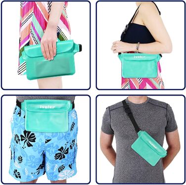 Водонепроникна сумка-чохол на пояс з кишенею для телефону, універсальна пляжна сумка, водонепроникна для водного спорту, пляжу, плавання, катання на човні (зелена)
