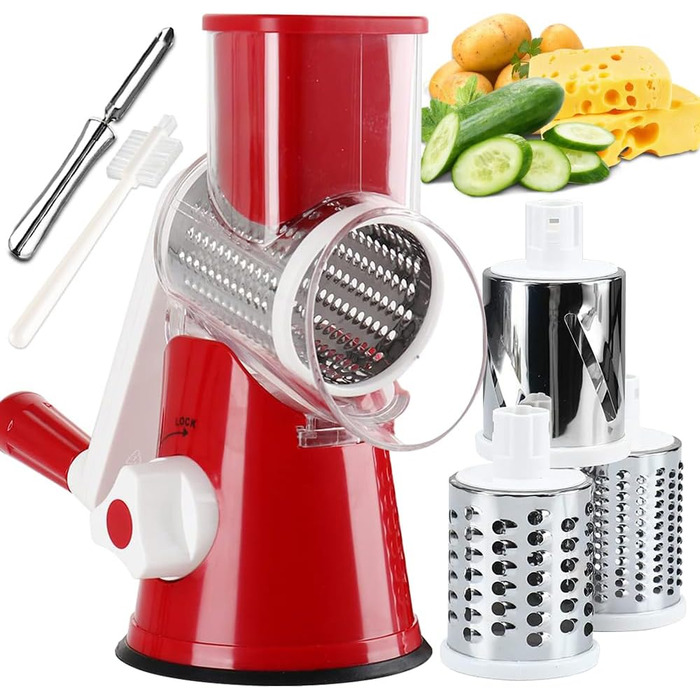 Трока для сиру та овочів KEOUKE з ручкою та 3 наборами лез | Трока для кухні