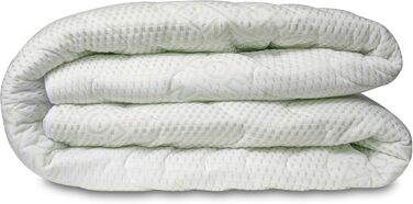 BONEX Komfort Mattress Cover for mattresses with overall dimensions of 90x200cm - 16 - 18 cm high - Double-weave fabric with ALOE VERA - Suitable for allergy sufferers - Washable at 60 degrees - 4-sided zipper, White and Green