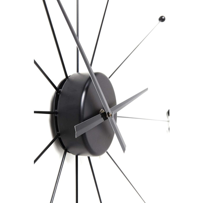 Kare Design Wall Clock Like Umbrella, Black, 100cm Diameter, Clock, Modern, Minimalist, Aluminum Frame, Round, Battery not included