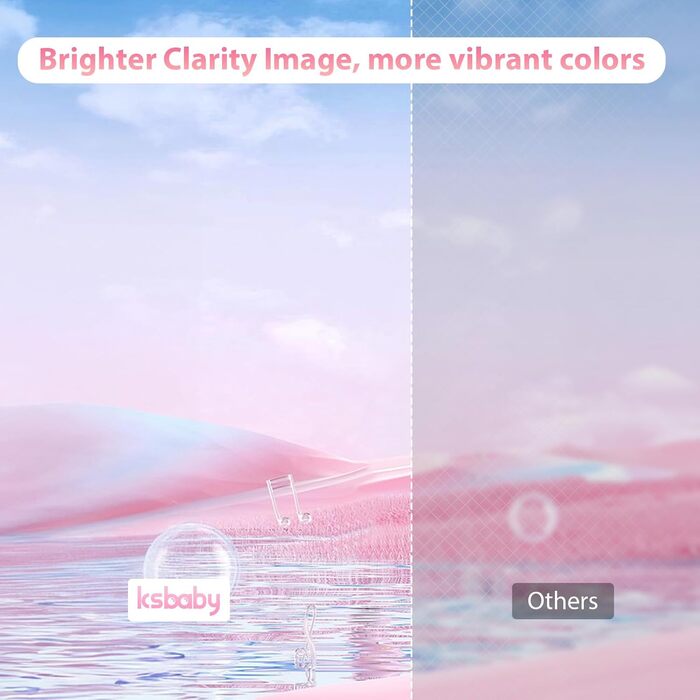 Портативний проєктор KSBABY Outdoor LED, міні проєктор для перегляду фільмів на вулиці, сумісний з HDMI, USB, ноутбуком, TV Stick, iOS та Android. Рожевий.