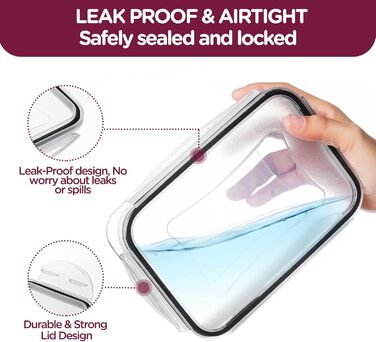 Набір контейнерів для зберігання їжі Jim's Store (30 шт.) з кришками, 15 контейнерів + 15 кришок. Високоякісні, герметичні контейнери для кухні, мікрохвильової печі та морозильної камери.