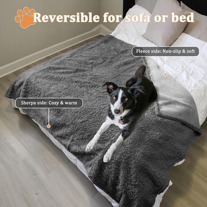 Водонепроникний килимок для собак Kritter Planet, м'який килимок для тварин, захист дивану та автокрісла, 120x150 см, сірий (76x63 см)