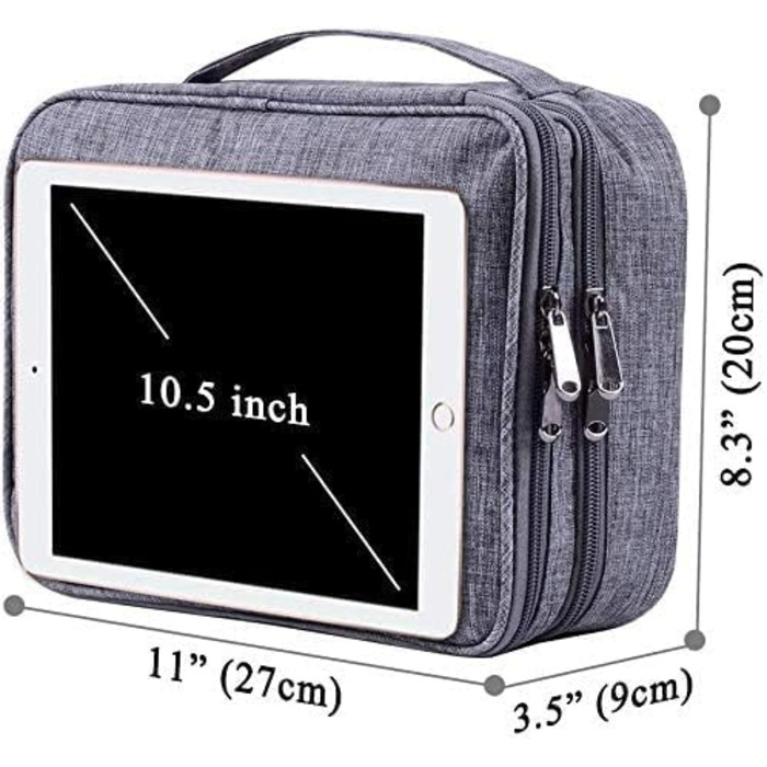 Органайзер для кабелів MOLENCO: водонепроникна сумка-органайзер для подорожей, 3 відділення, сірий колір