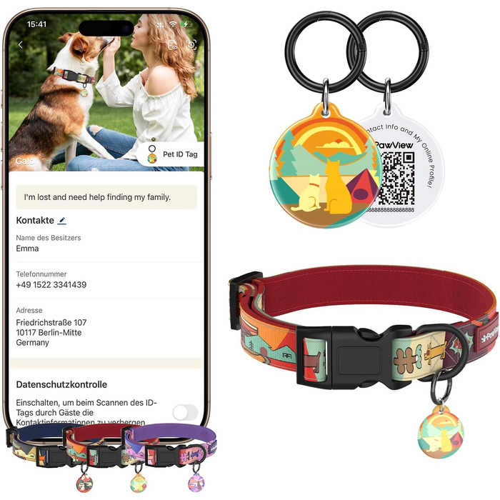 Набір повідка та нашийника для собак, регульований, для щоденних прогулянок, червоний, XS (22-30 см, повідка 1.5 м)