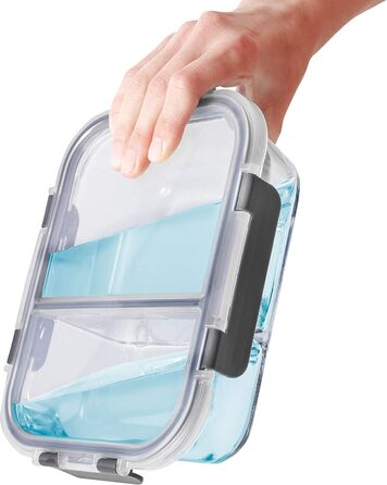 Набір контейнерів для їжі Igluu Meal Prep (3 шт.) – 980 мл, з боросилікатного скла, з 3 відділеннями, BPA-free, для мікрохвильовки, духовки, морозильника, посудомийної машини, витікання неможливе