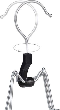 Relaxdays Trouser Hanger, Wood, 12 Pack, 360° Swivel Hook, Felt Protection, HBT 17 x 25 x 2.3cm, Clothes Hanger Pants, Black