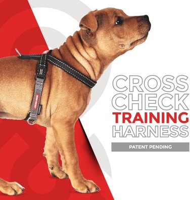 EzyDog Anti-Pull Harness for Dogs - Crosscheck Dog Harness for Small, Medium and Large Dogs, Dog Training Accessories, Reflective, Adjustable Sizes (XS, Red)