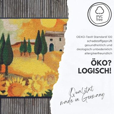 Килимок Salonloewe Rosina Wachtmeister Siamo in sei 50x75 см – яскравий придверний килим для входу з котами, брудозахисний, праний, кольоровий
