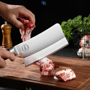 Kitory Hackmesser 18 см: кухонний ніж-сікач з високоякісної сталі, з ручкою з пакавуду (Mtd14de)