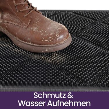 Дексі Килимок для дому та вулиці 43 x 90 см, чорний, неслизький, водонепроникний, миючий