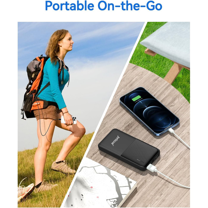 Powerbank 10000mAh з 3 виходами та 2 входами (Type-C), для iPhone, iPad, Samsung та інших пристроїв