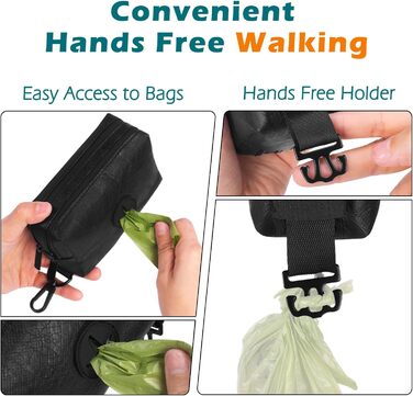 Диспенсер для собачих відходів PetBonus, водонепроникний, з місткістю для ласощів та 15 пакетиків (Чорний)