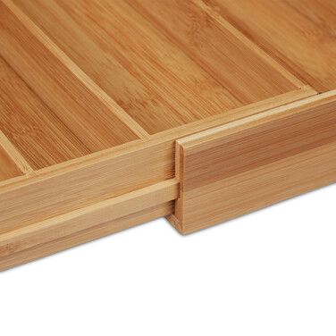 Relaxdays Bamboo Cutlery Box, Extendable