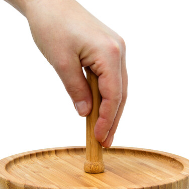 Relaxdays Bamboo Shelves with 3 Bowls