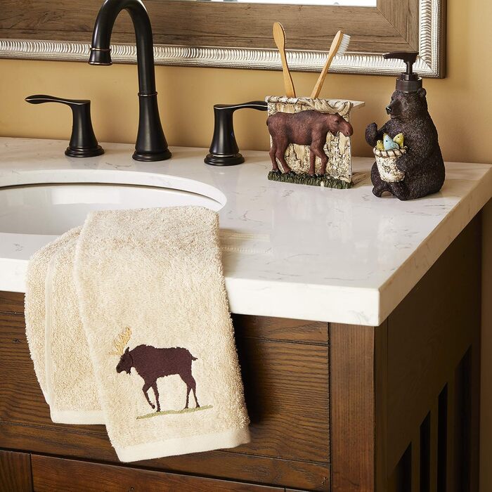 SKL Home by Saturday Knight Ltd. Timber Ridge Toothbrush Holder, 4.31 x 2.42 x 4.63 cm, Brown