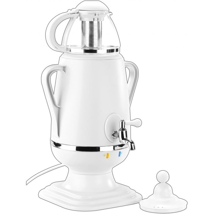 PEARL Samovar: Samovar/Teekettle with glass teapot, 2,300 watts, 3.5 and 0.5 liters (teapot with keep-warm function, samovar, how does it work)