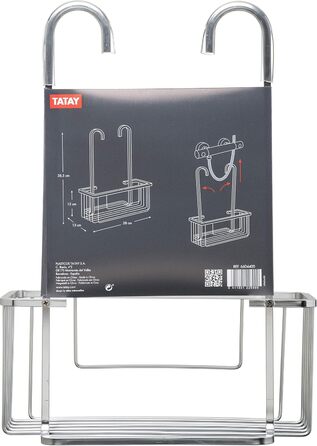TATAY Shower Shelf, Hangs on the Faucet, Made of Aluminum, Ideal for Saving Space in the Shower, Grey