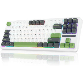 Ігрова механічна клавіатура AULA F87: бездротовий TKL, RGB, Hot-Swap, QWERTY, підтримка Bluetooth 5.0, п'ятишарове демпфування