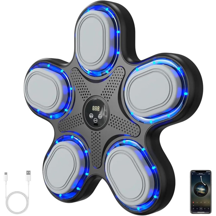 Музична боксерська машина Sunshine Smile Liteboxer - тренажер для боксу на стіну з Bluetooth, регулюванням швидкості