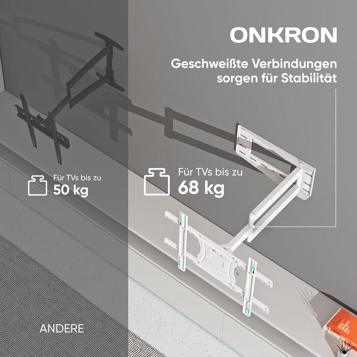 Кріплення для телевізора ONKRON M7L-B: поворотне, для 40-75