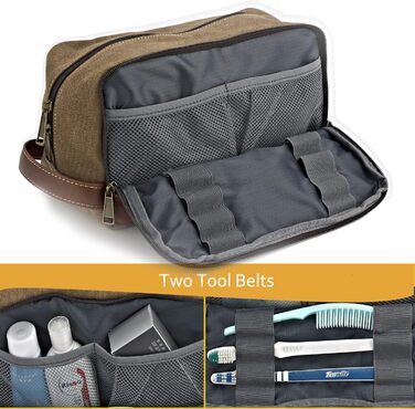 Чоловіча та жіноча дорожня косметичка/рюкзак з канвасу, велика, блакитна (28x16x14 см)