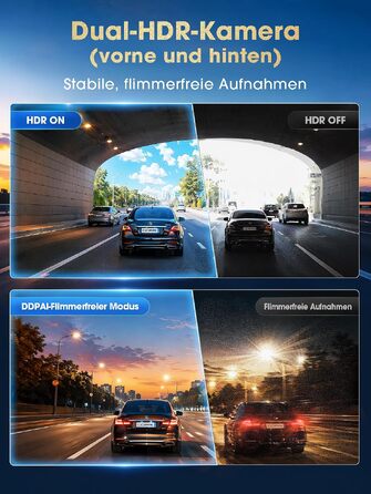 Автомобільний відеореєстратор DDPAI Z60 Master 4K+2K, передня та задня камери, Sony STARVIS2 IMX678, Dual HDR, 5G WiFi6, GPS, 3