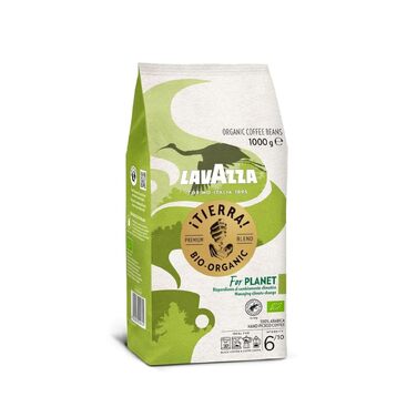 Кава в зернах Lavazza Tierra For Planet, 100% органічна арабіка, легкого обсмаження для еспресомашини, м'який фруктово-квітковий смак, 1 кг