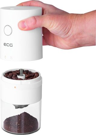 Електрична кавомолка ECG KM 150 Minimo White, USB-C, біла