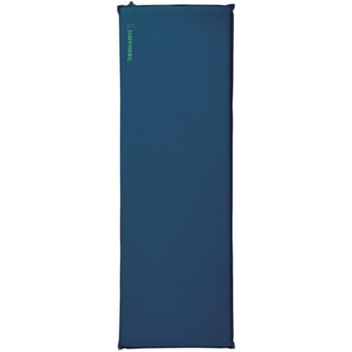 Каремат туристичний Therm-a-Rest Basecamp з самонадуваючимся шаром, WingLock-клапан, для дорослих, розмір 50.8 x 183.9 см, блакитний, з сумкою для зберігання