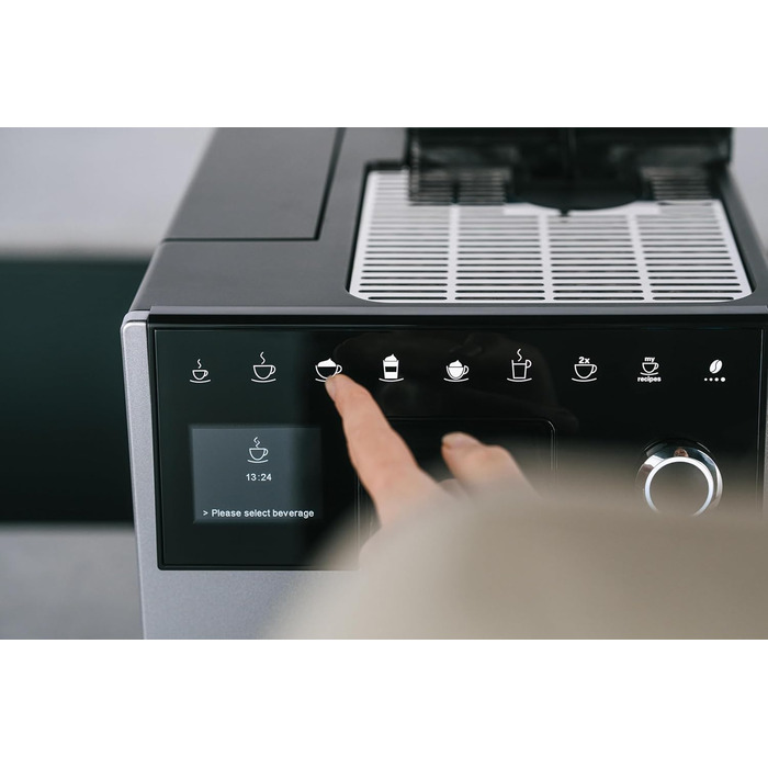 Melitta CI Touch - Fully Automatic Coffee Machine with Milk System, Coffee Machine with Integrated Coffee Grinder and Milk Frother, for e.g. Espresso or Cappuccino, silver Silver Facelift