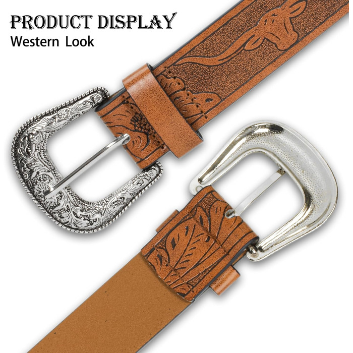 Жіночий/Чоловічий Ремінь Cowboy з Регульованою Пряжкою в Стилі Західного Дикого Заходу - для Джинсів, Штанів, Суконь. Розмір 30-39 (107 см)