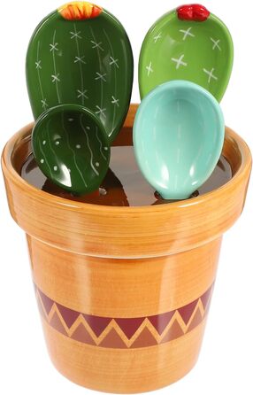 Zerodeko 1 Cactus Measuring Spoon Cactus Measuring Cacti with Holder Coffee Measuring Measuring Cup Gifts Baking Measuring Spoons For The Kitchen Salt Spoon Milk Small Tools Ceramic Coffee Powder