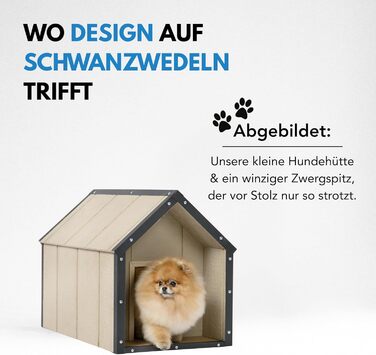 Будка для собак Outdoor, маленькі породи – собачий будиночок з дерева, водостійкий дах 76 x 99 x H80 см, розмір S, Timbela M401-1 розмір M, 76x99xH80cm, натуральне дерево (розмір S, 48x74xH58cm, LP SmartSide дерев'яні панелі)