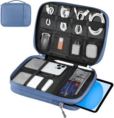 Органайзер для гаджетів Dadanism: чохол-сумка для планшетів 9-11'', кабелів, зарядних пристроїв та Powerbank (блакитний)