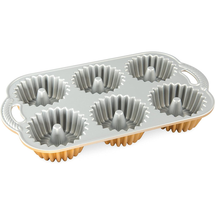 Форма для випічки Bundtlette Pan Nordic Ware, алюміній, золотий, 38 x 22.2 см