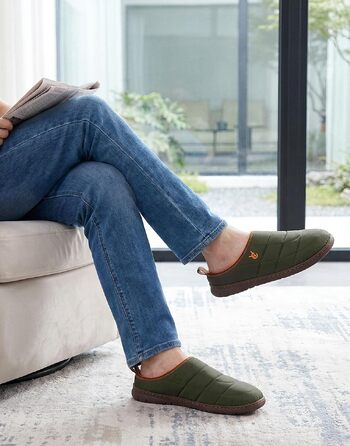 Чоловічі домашні капці VeraCosy з ефектом пам'яті (Memory Foam) з водовідштовхуючого нейлону, Olivdrab, розмір 42/43 EU