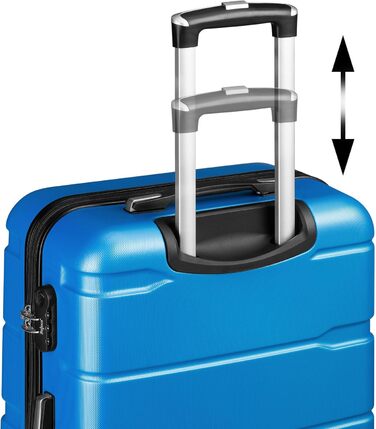 Набір валіз Zelsius 4 шт. з ABS, з кодовим замком, 4 колеса, внутрішній роздільник | Набір валіз з твердим корпусом, великі валізи, набір багажу, ручна валіза (Блакитний, 3 шт.)