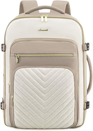 Рюкзак LOVEVOOK для ручної поклажі в літак, 40L, жіночий, водонепроникний, з відділенням для ноутбука 17 дюймів, для подорожей, роботи, хайкінгу, оливково-бежевий