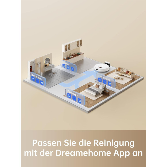 Робот-пилосос Dreame D9 Max з функцією миття, 4000Pa, LDS-навігація, 150 хв роботи, карти для різних поверхонь, ідеальний для килимів, твердих підлог та шерсті тварин, керування через додаток