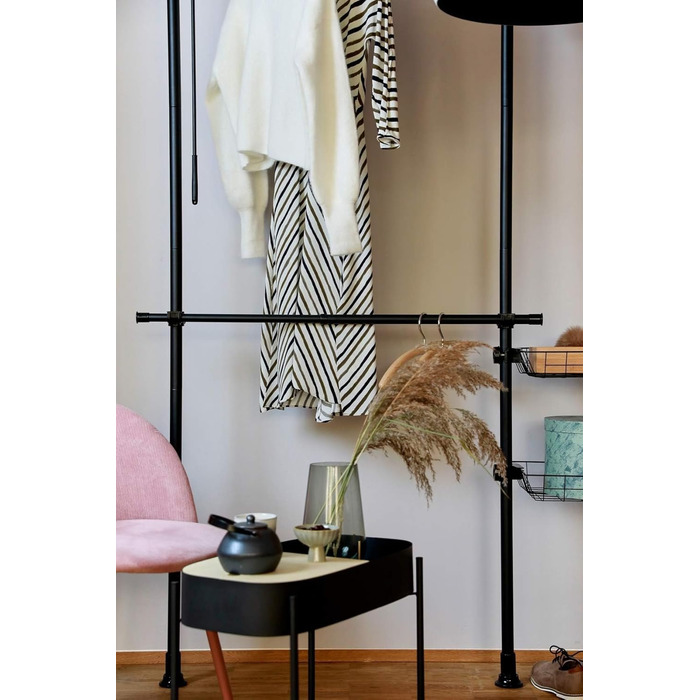 WENKO Telescopic Wardrobe System Hercules Basic Black