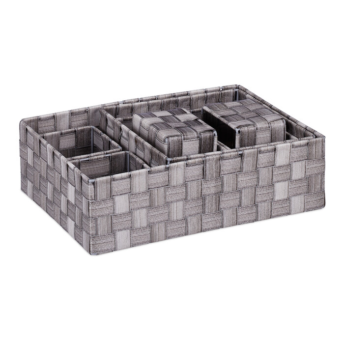Relaxdays 8-Piece Woven Storage Basket Set