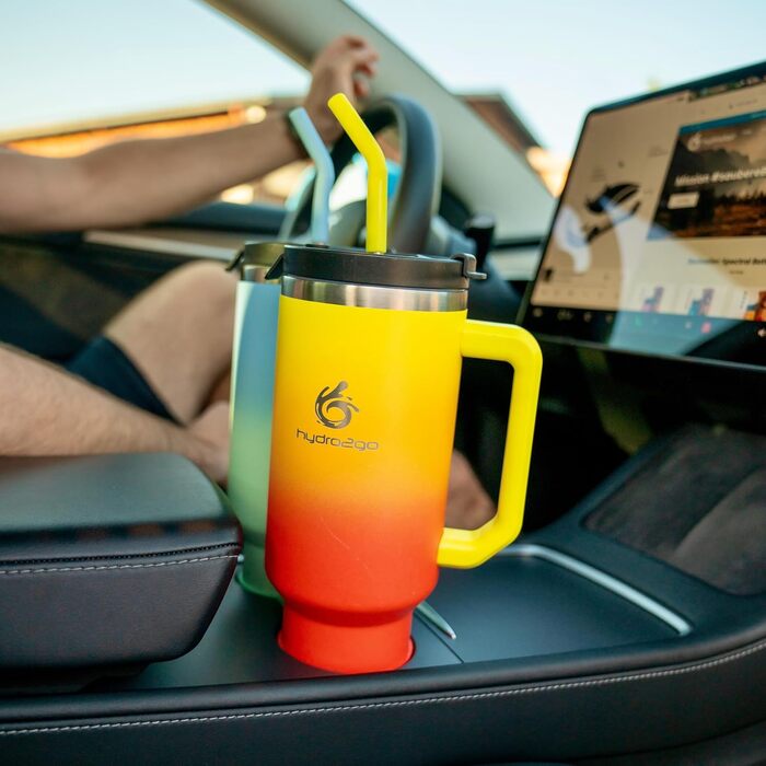 Термокухоль Hydro2Go з трубочкою – BPA-free, придатна для миття в посудомийній машині – 10 годин гарячого/12 годин холодного – 1200 мл, Lagoon