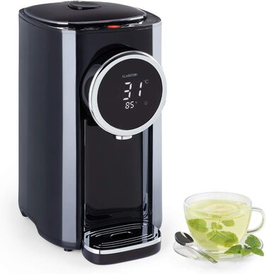 Klarstein Hot Spring Plus Hot Water Dispenser, Water Tank: 5 Liters, Large LCD Display, Temperatures: 45-95 °C, Stainless Steel Water Tank, Dry-Run & Overheating Protection, Child Lock, black