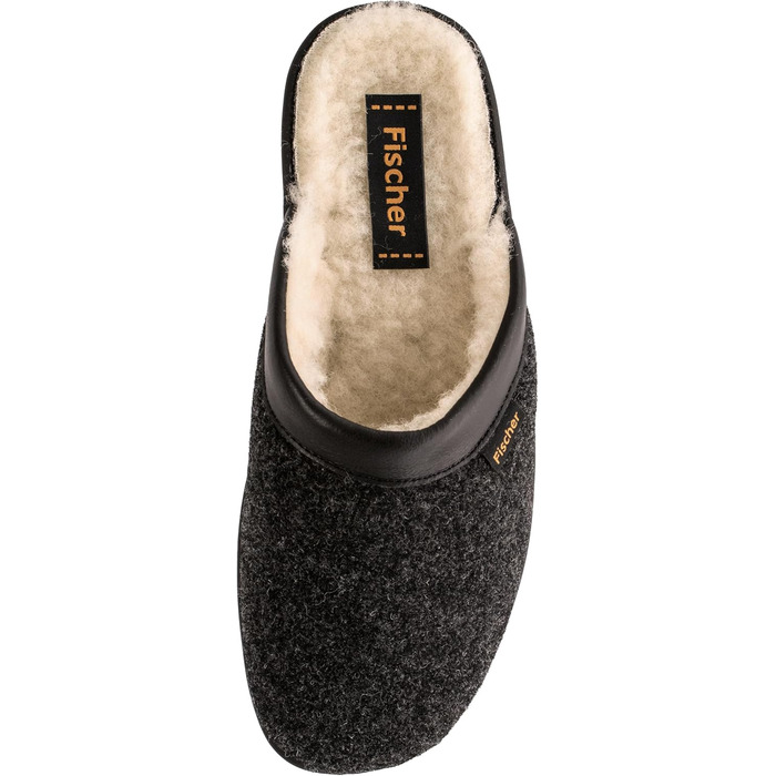 Чоловічі домашні тапочки Fischer з теплою підкладкою, повсть, 204609, 43 EU, чорний, антрацит, 205